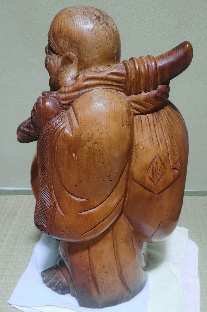 骨董品 布袋さん 木彫り 彫刻　像　置物
