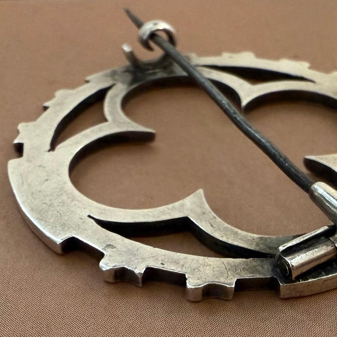 アンティークスコティッシュブローチブルーのエナメルエマイユ七宝　美しい図案