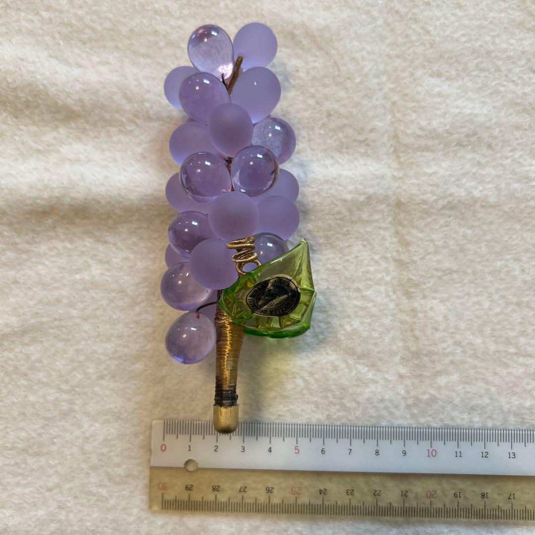 イタリア製　ムラーノガラス　ブドウ　置物　ベネチアングラス