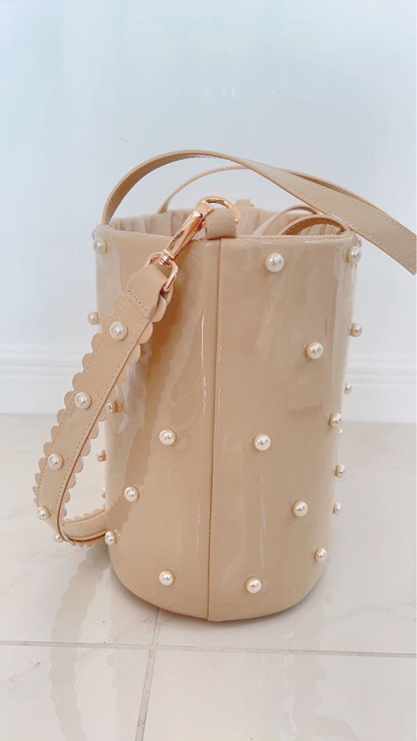 ducie キャリー　小型犬　チワワ　パテントレザーパールキャリー