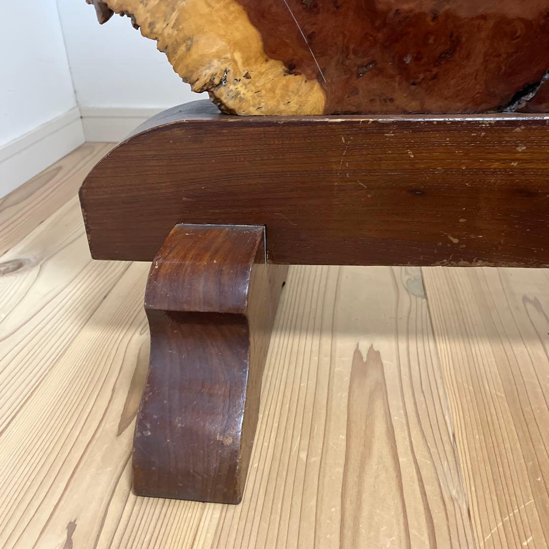 【希少】花梨瘤 衝立 一枚板 天然木 玉杢 花梨瘤杢 スタンド付）