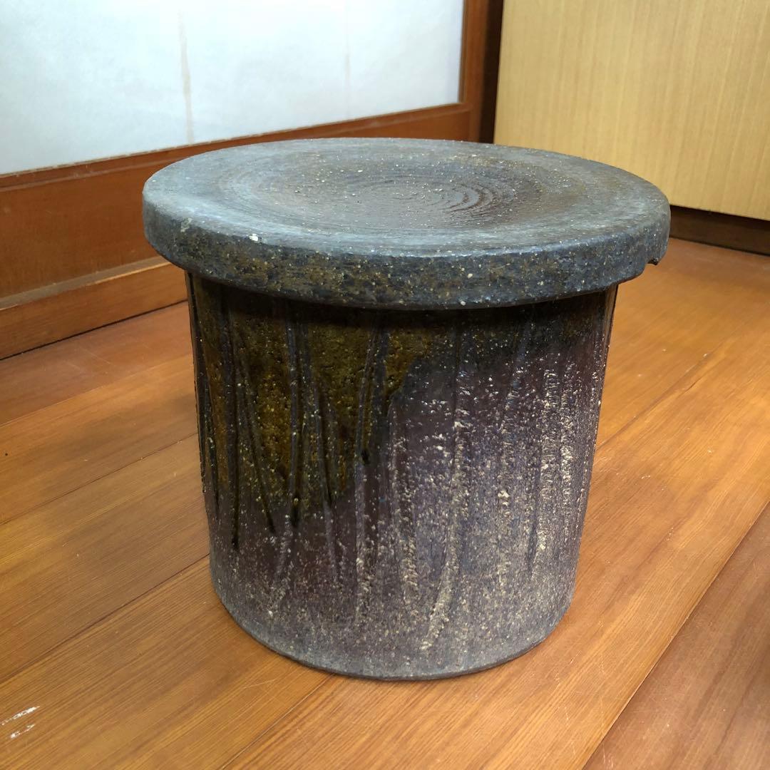 土地の風合いと紫茶色のグラデーション 花台 テラスチェア テーブル 日本伝統工芸