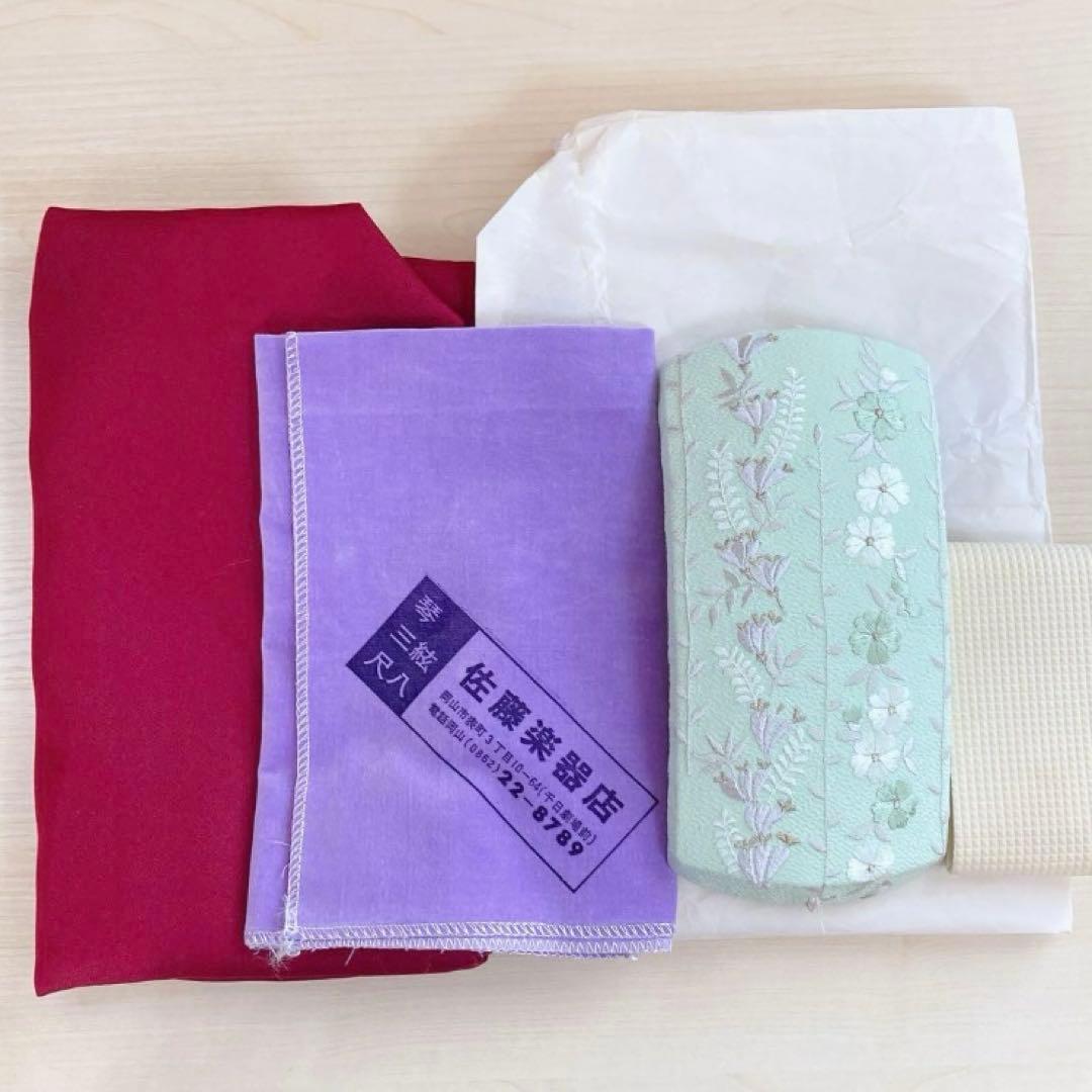 長唄三味線　紫檀　上犬皮張り替え済　すぐ弾ける　舞台でも使用可　ソフトケース付き