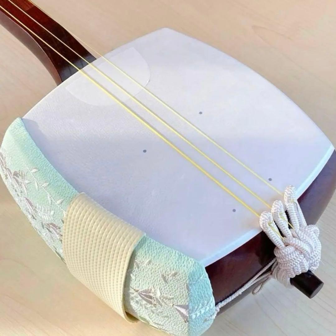 長唄三味線　紫檀　上犬皮張り替え済　すぐ弾ける　舞台でも使用可　ソフトケース付き