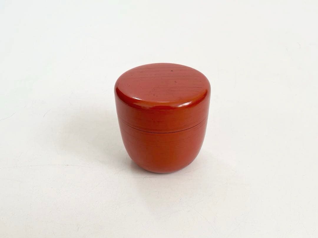 堅地塗師　宗達　漆　朱　刷毛目　棗　根来　共箱　茶道具