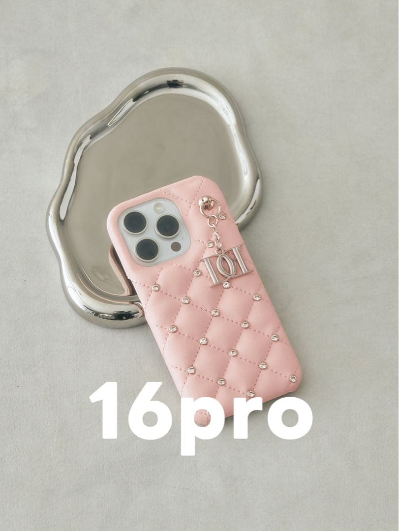 Darich キルティングビジューDDチャームiPhoneケース 16Pro