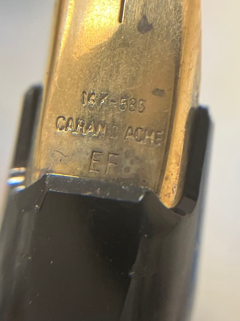 ゴールド 万年筆 ボールペン セット 刻印 585 14k ヴィンテージ 黒 金