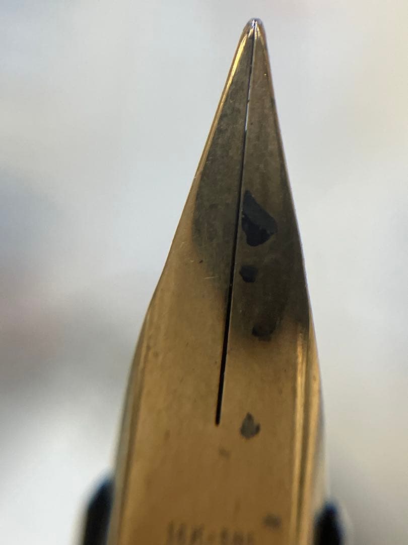 ゴールド 万年筆 ボールペン セット 刻印 585 14k ヴィンテージ 黒 金