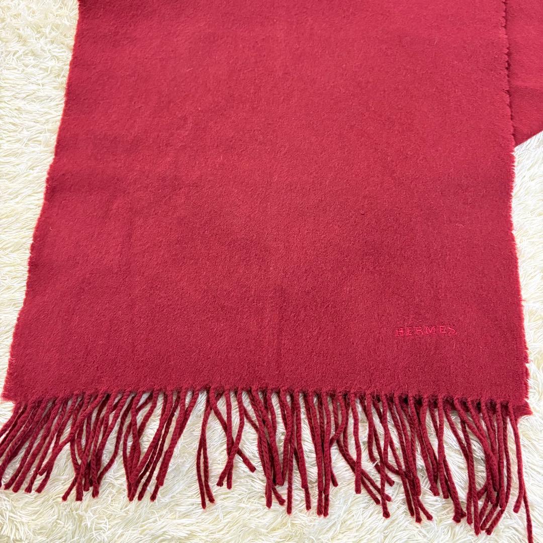 エルメス　HERMES カシミヤ　マフラー　ストール　ワインカラー