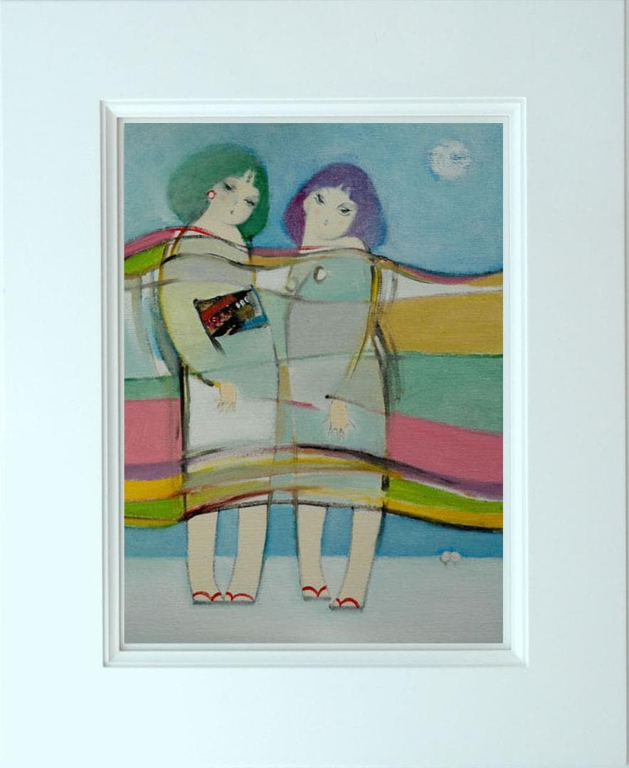 油絵 菅家令子 絵 絵画 インテリア F6-083711 人物 雪国の子供たち