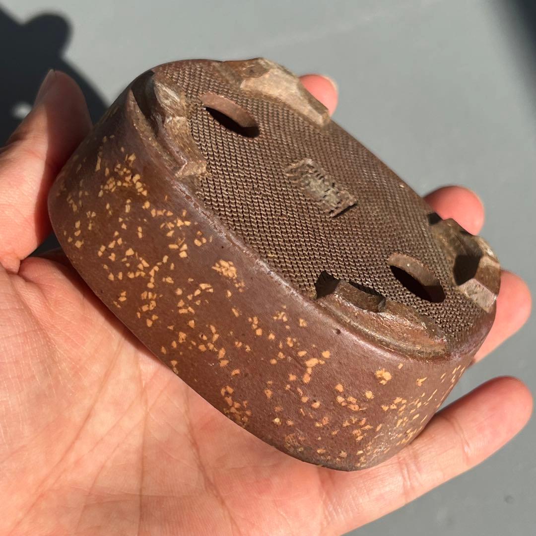 631.平安虹泉2点 長方 桃花泥 小品盆栽 盆栽鉢 9.3*8.2*3.6cm