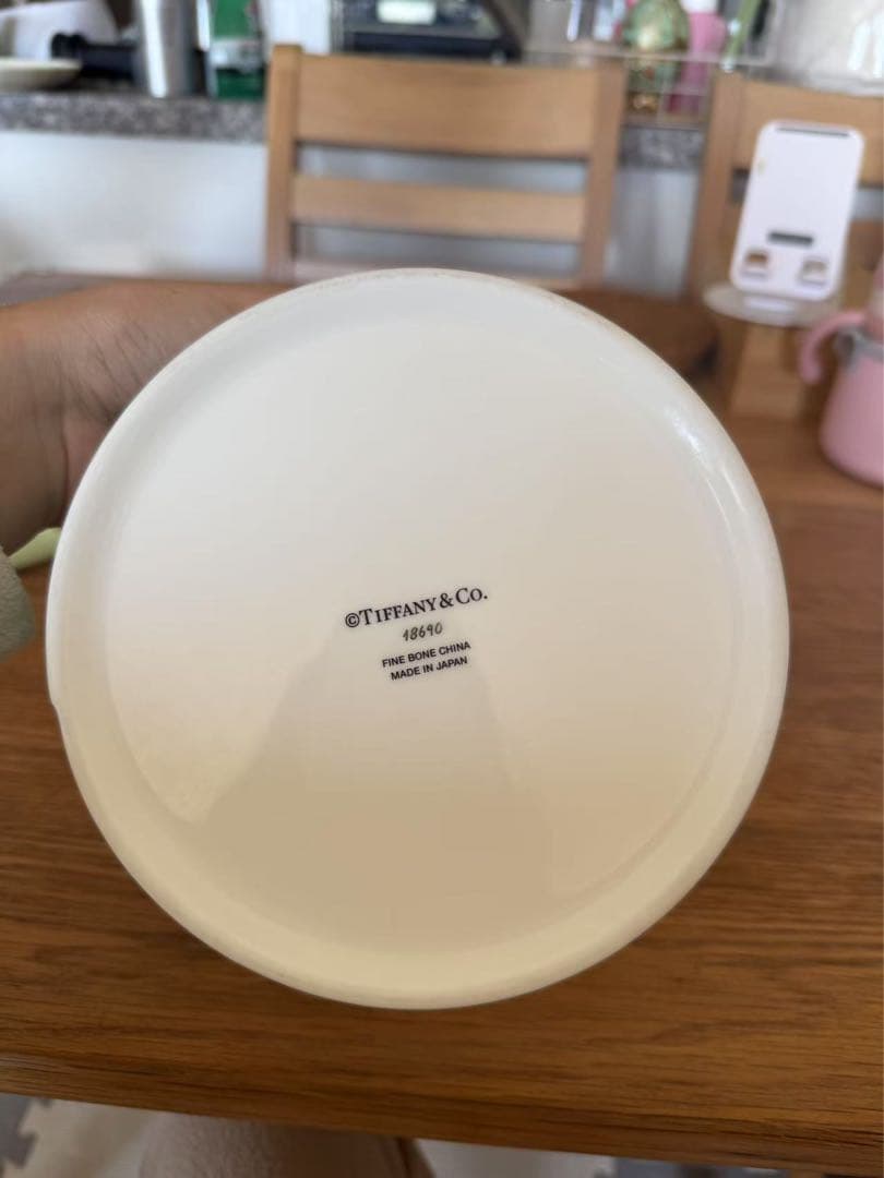 ティファニー ドッグ ボウル ボーンチャイナ フードボウル 餌入れ ラージ 美品