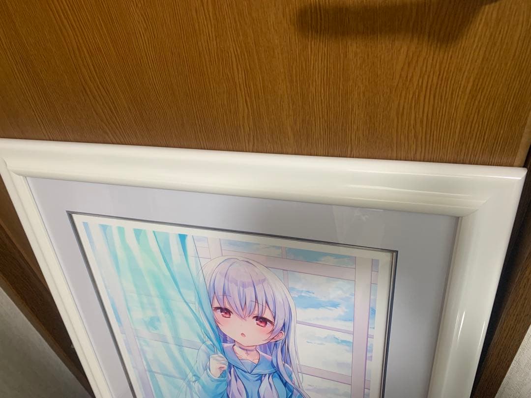 米白伯　版画　朝方の幼い君　未開封イーゼル付き