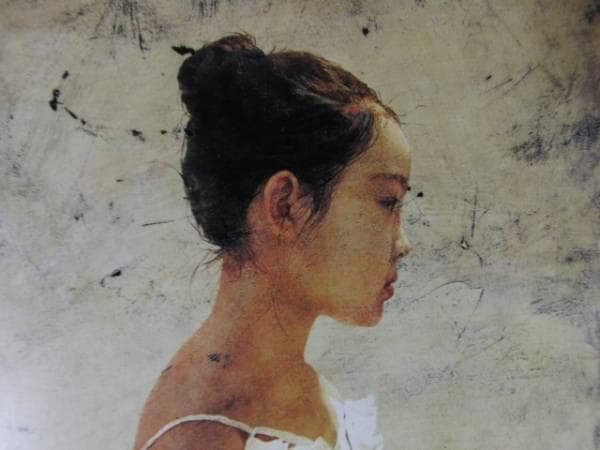 藤井勉、少女、希少画集画、新品高級額、額装付、状態良好、油彩 人物