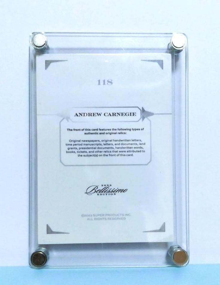 成功哲学 アンドリューカーネギー 直筆サインカード ナポレオンヒル　巨富を作る