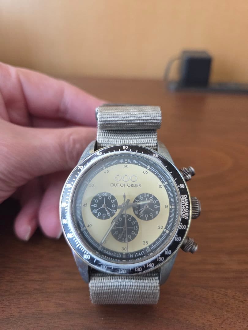 アウトオブオーダー エイジング加工 クロノグラフ ウォッチ イタリア製