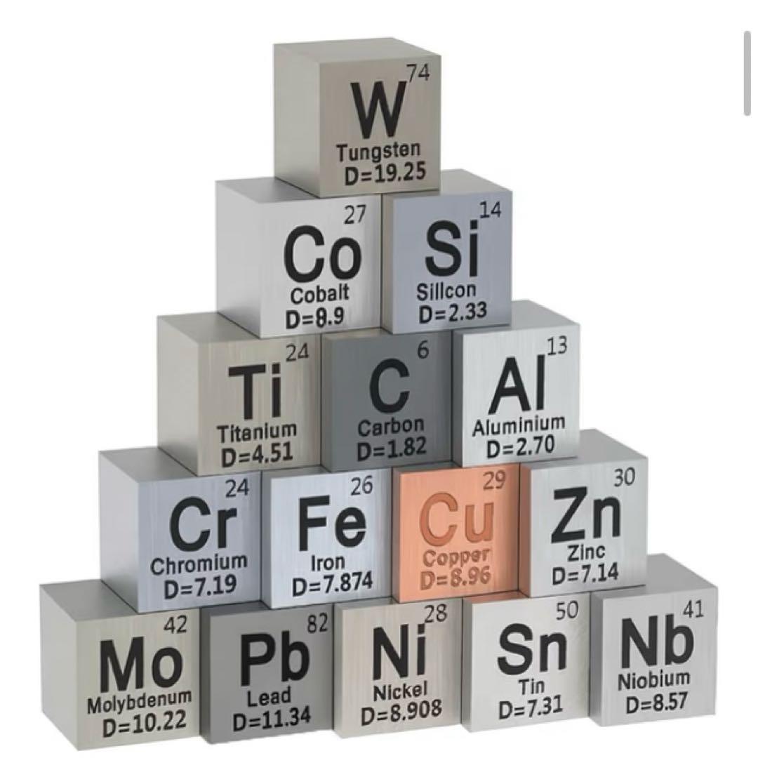 レアメタル　元素標本キューブ15個セット　アクリルケースセット