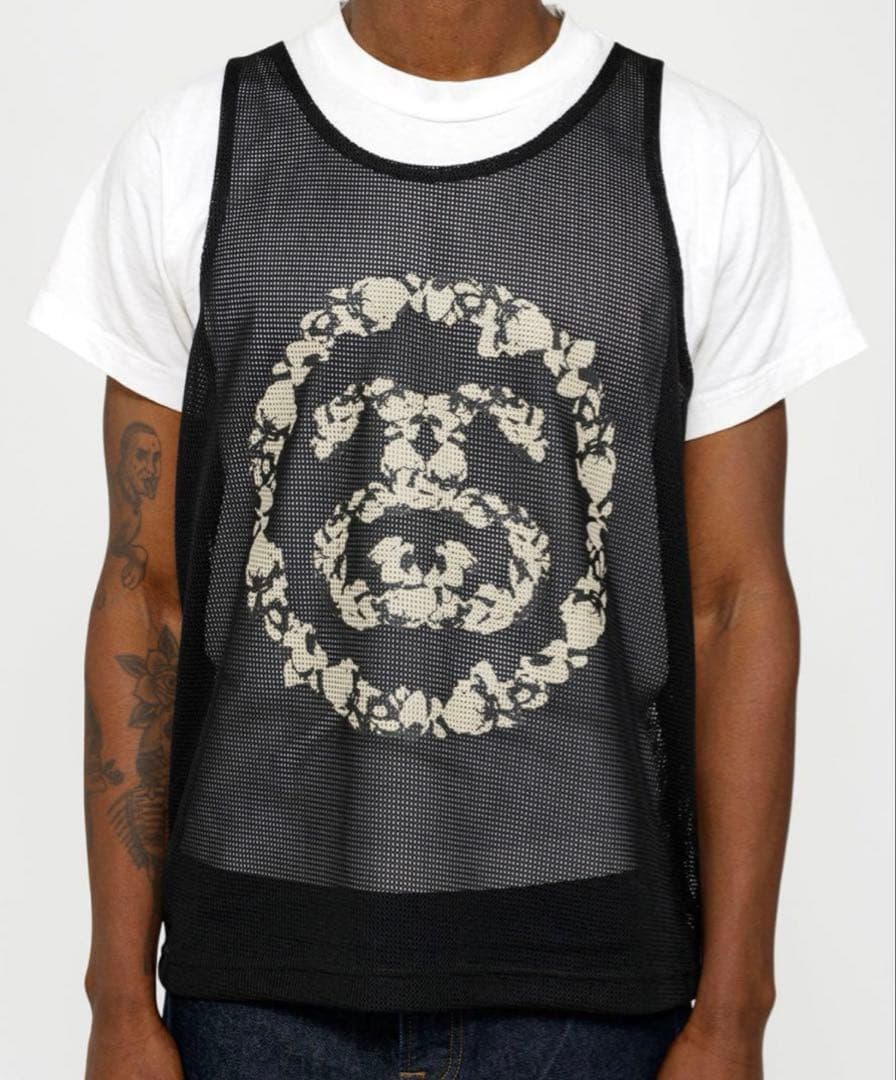 トップス Stussy x Denim Tears Mesh Tank \"Black\"
