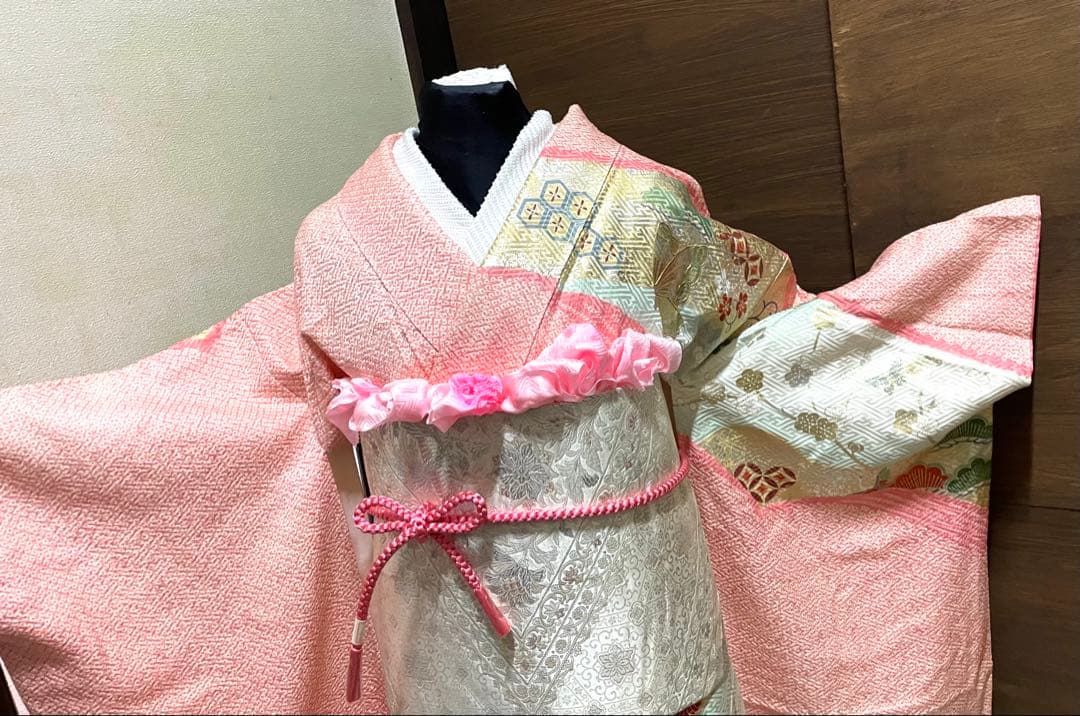 振袖 フルセット5点サイズM総絞り　蝶々金銀箔　売り切り終了