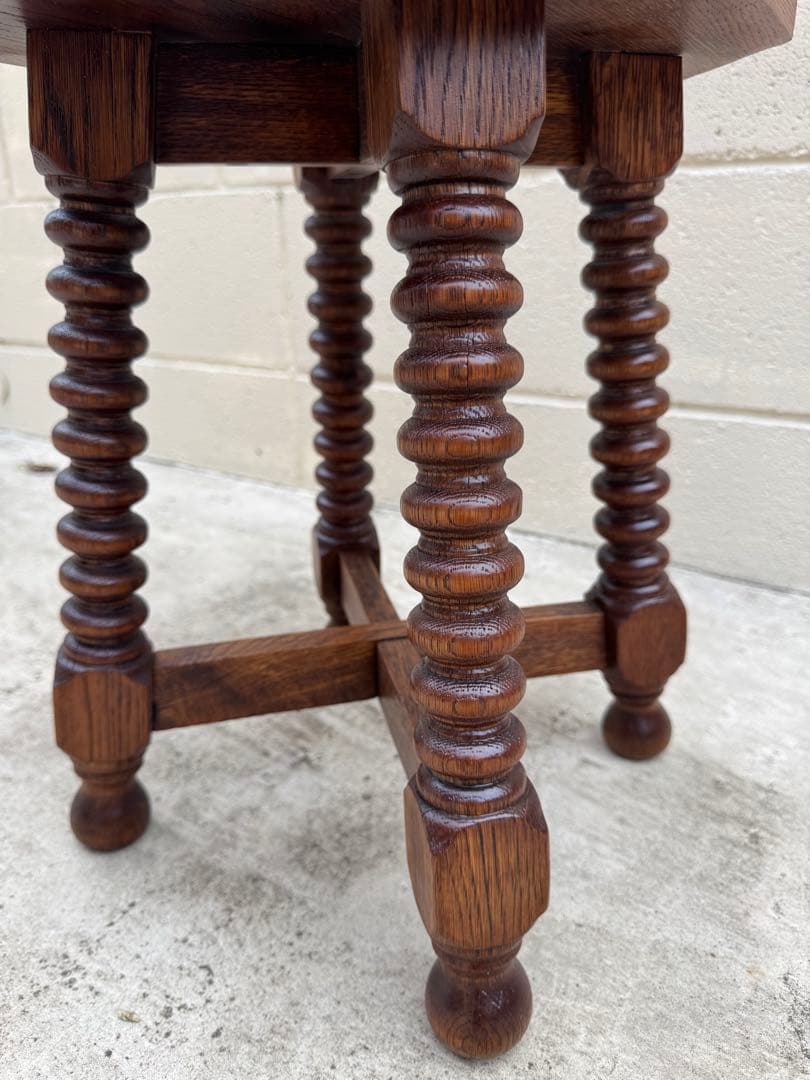 【期間限定SALE 】英国アンティーク ツイストレッグ サイドテーブル スツール