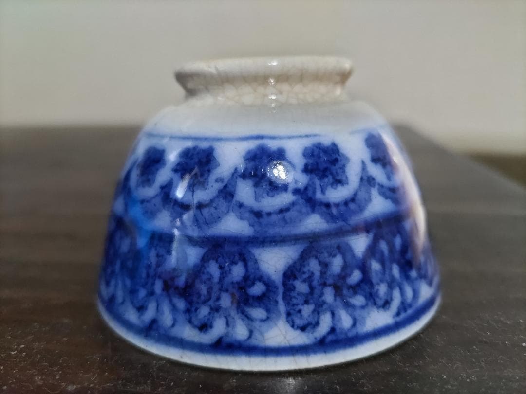 珍！デルフト　幾何学紋　印判　酒盃・小カップ