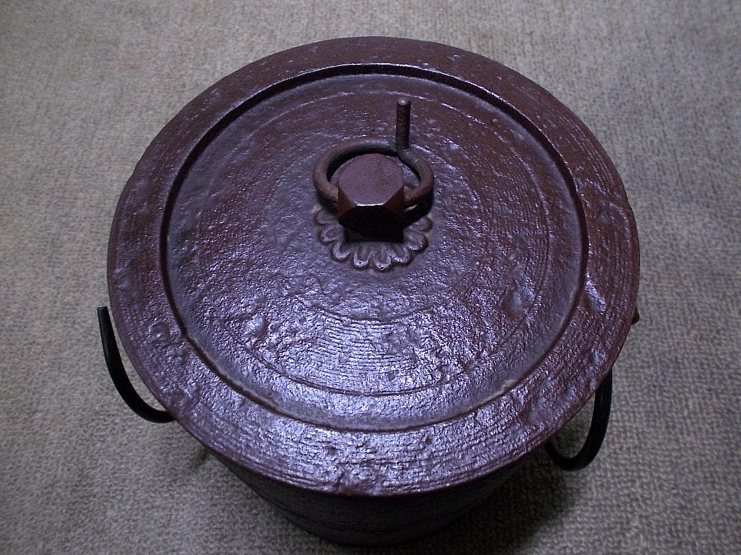 茶道具 人間国宝高橋敬典作 雲龍釜 茶釜 釜環 極厚共箱 送料込み