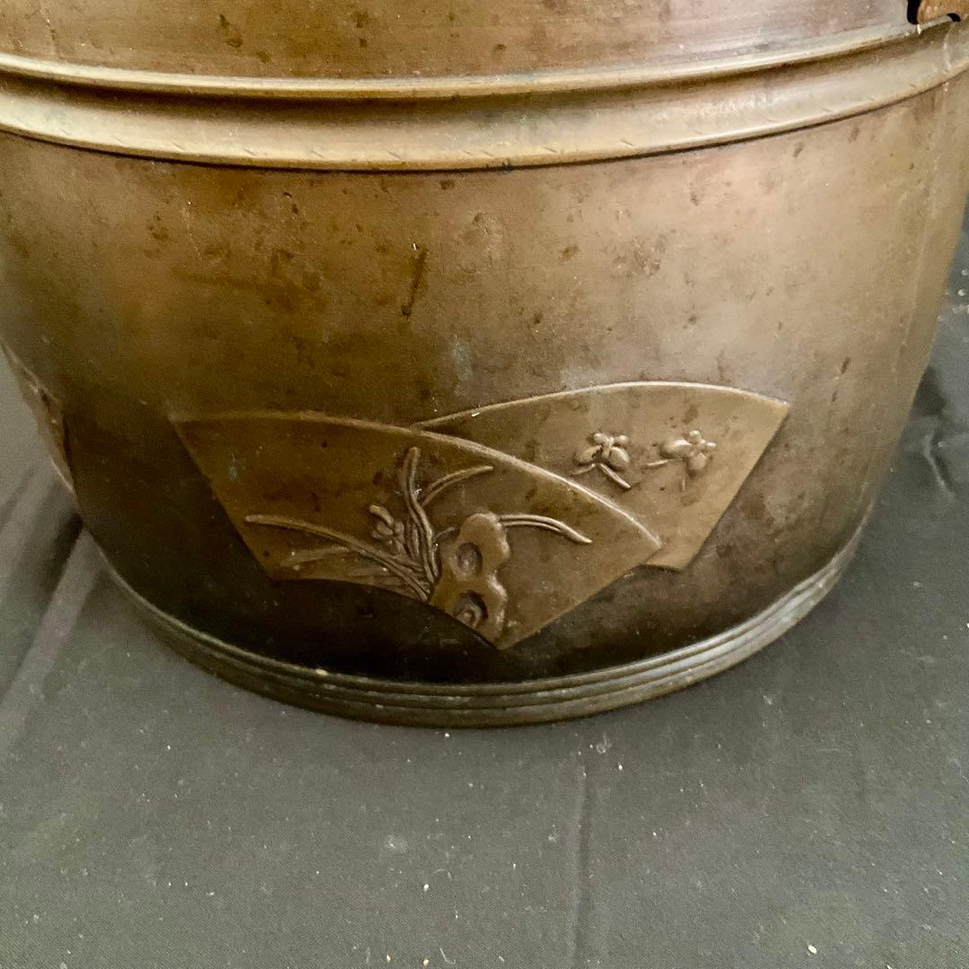 銅製 閼伽桶 仏教美術 密教 法具 アンティーク 中国美術 漢字 アンティーク