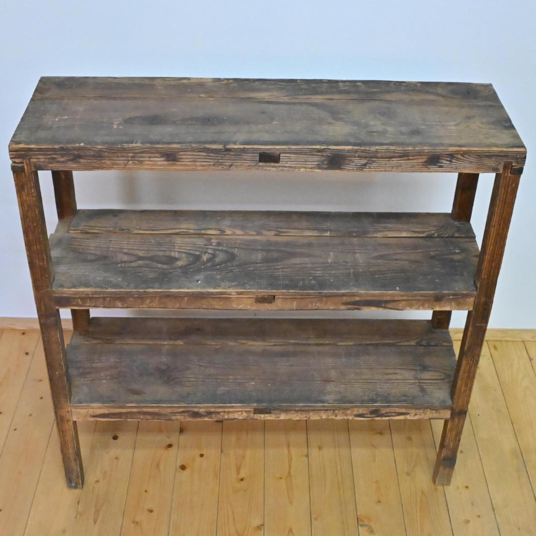 【アンティーク棚】昭和40年代の棚・木製ディスプレイ棚・昭和レトロ・静岡受取OK