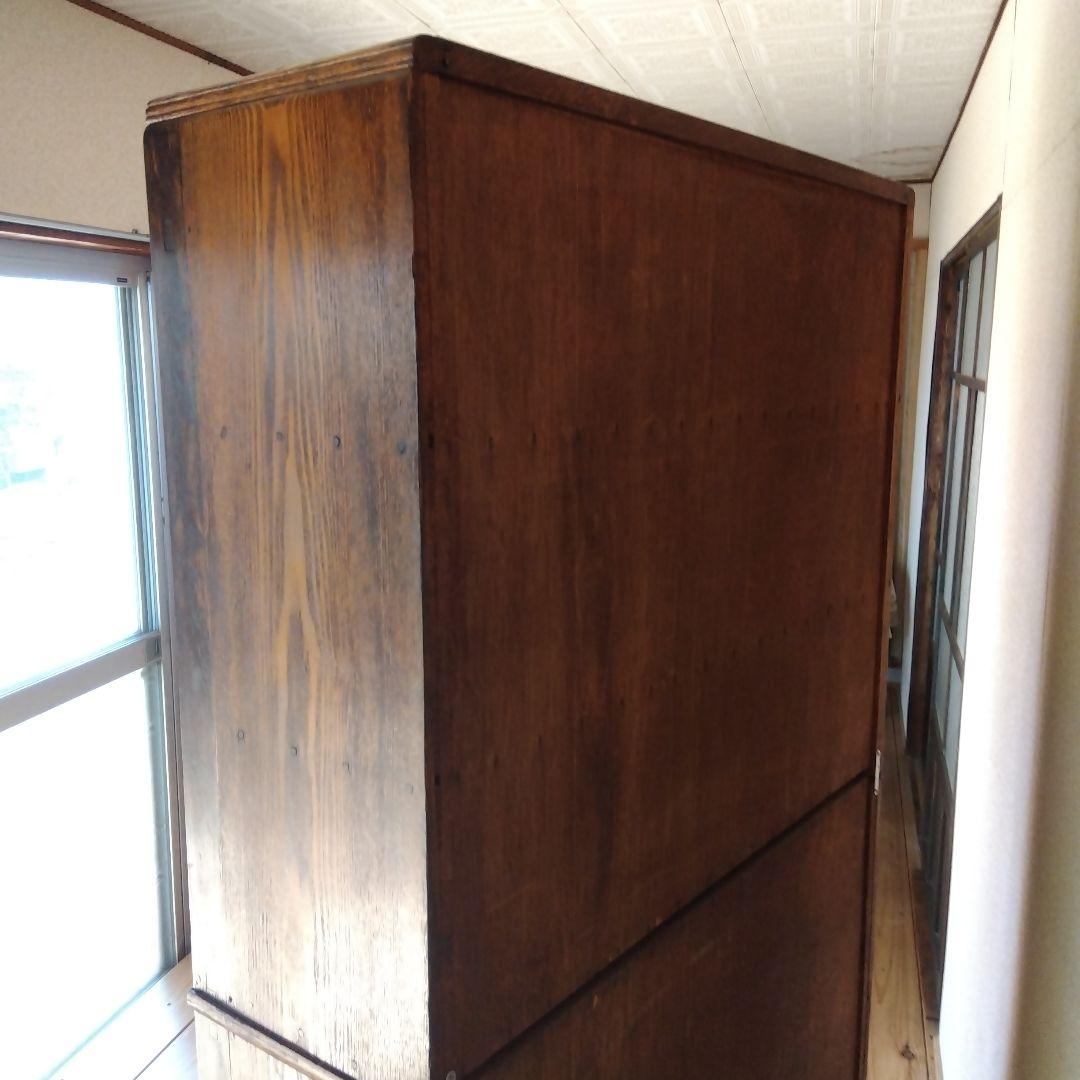 古いガラス戸棚 ガラス収納棚 ビンテージガラスキャビネット 古家具