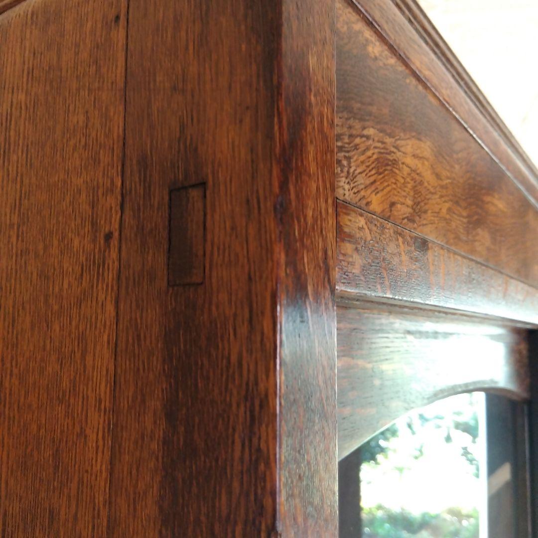 古いガラス戸棚 ガラス収納棚 ビンテージガラスキャビネット 古家具