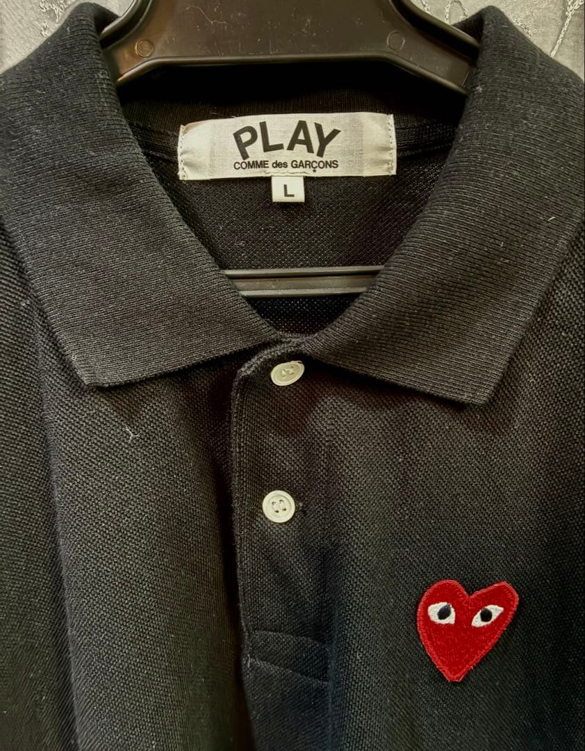 PLAY COMME des GARÇONS 黒 半袖ポロシャツ L