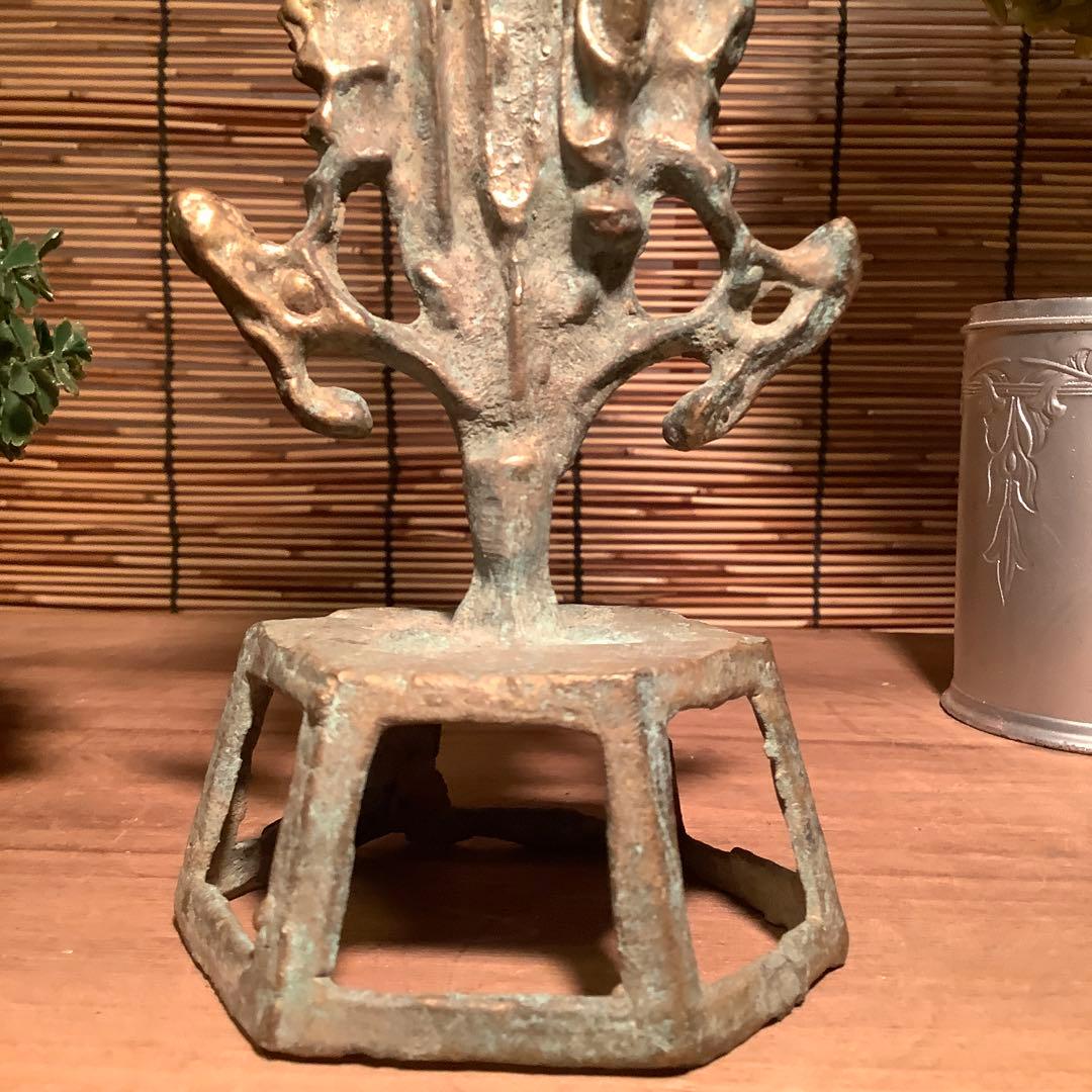 中国・大唐期「秘仏・観自在菩薩坐像」唐王朝・中国大唐国・六角座・￼￼鍍金青銅