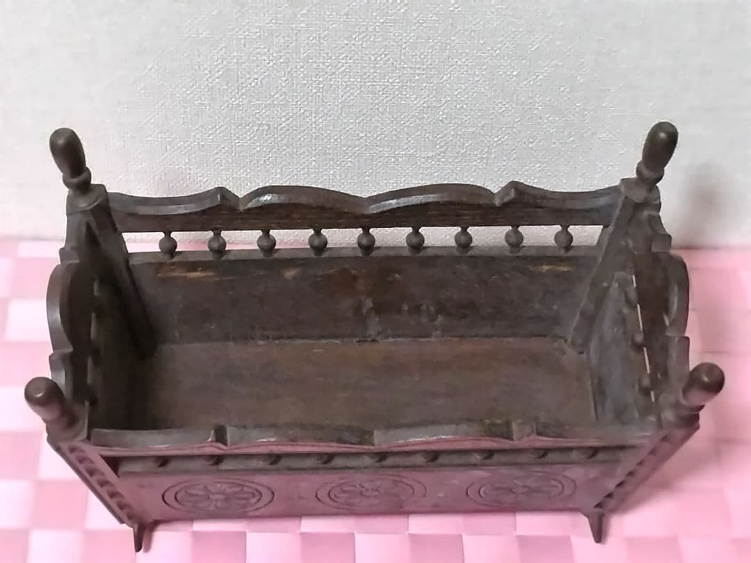 フランス アンティーク ブルターニュ 木製 ドールベッド