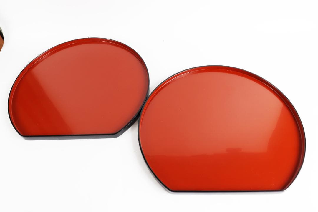 輪島塗 半月盆 卓上膳 五枚 紙箱 木箱 懐石道具会席