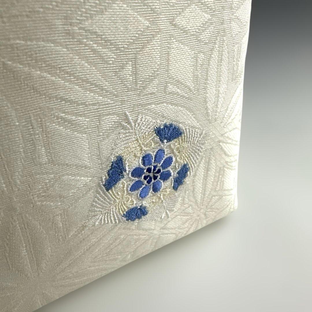新品未使用 ！！刺繍入り！！京都 西陣 正絹 帯使用 利休バッグ　25122