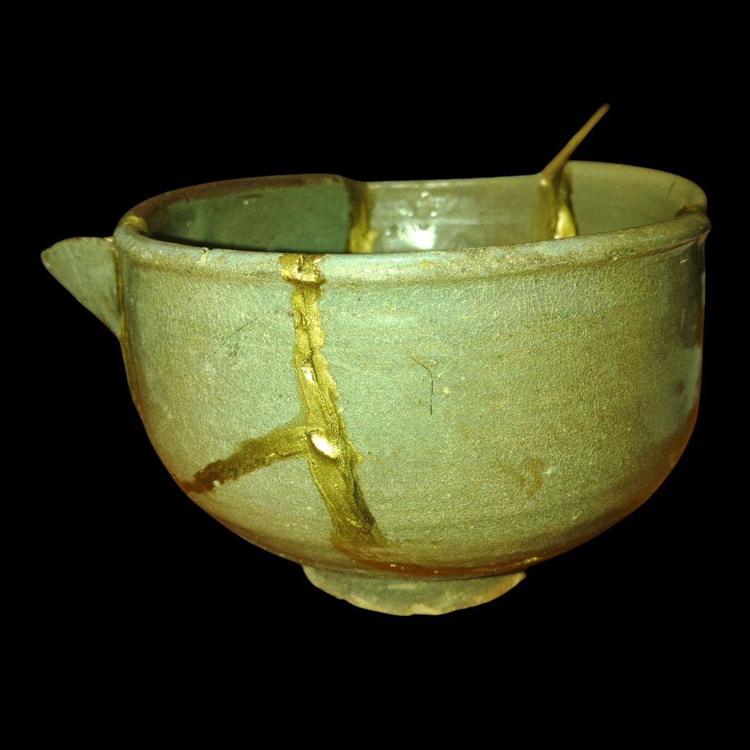 桃山美術 江戸時代　古唐津呼継ぎ片口鉢　金継ぎ　骨董品