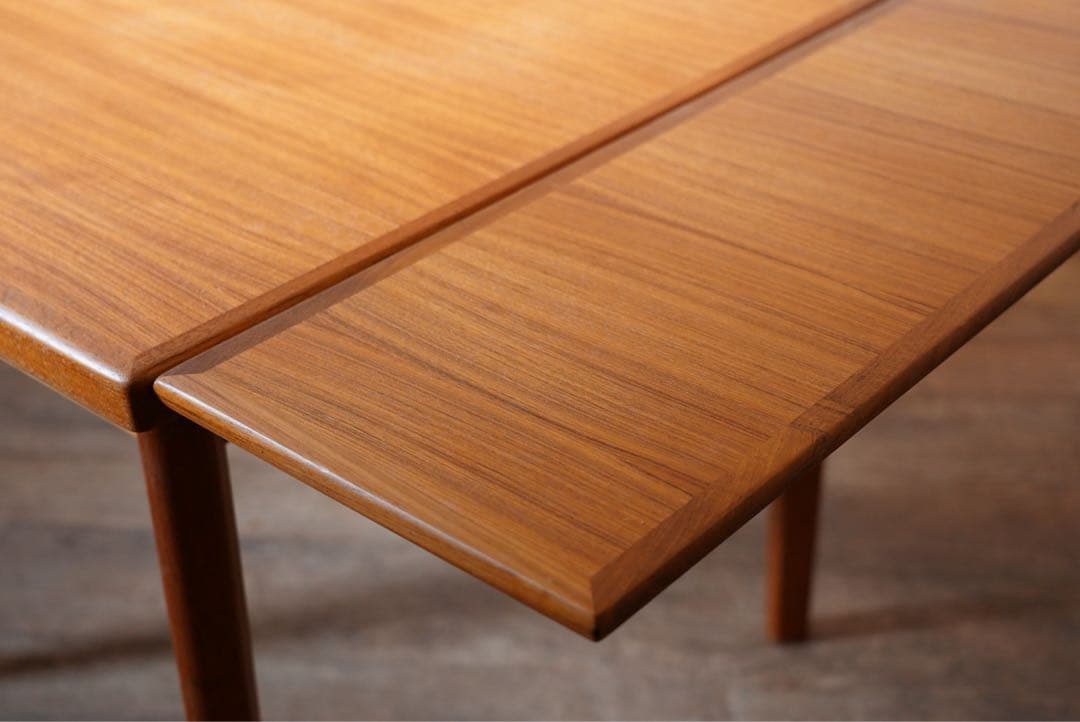 デンマーク ヴィンテージ ドローリーフ ダイニングテーブル 木製 チーク 北欧