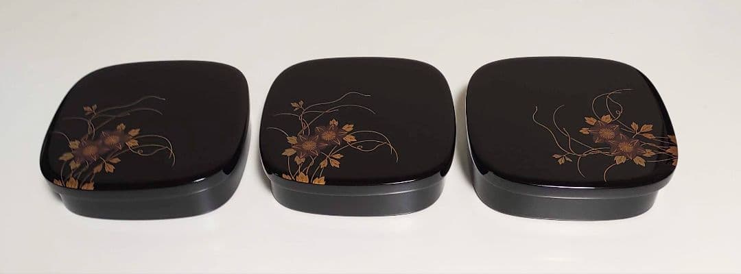 輪島塗　鉄仙蒔絵　おもてなし揃　3客セット