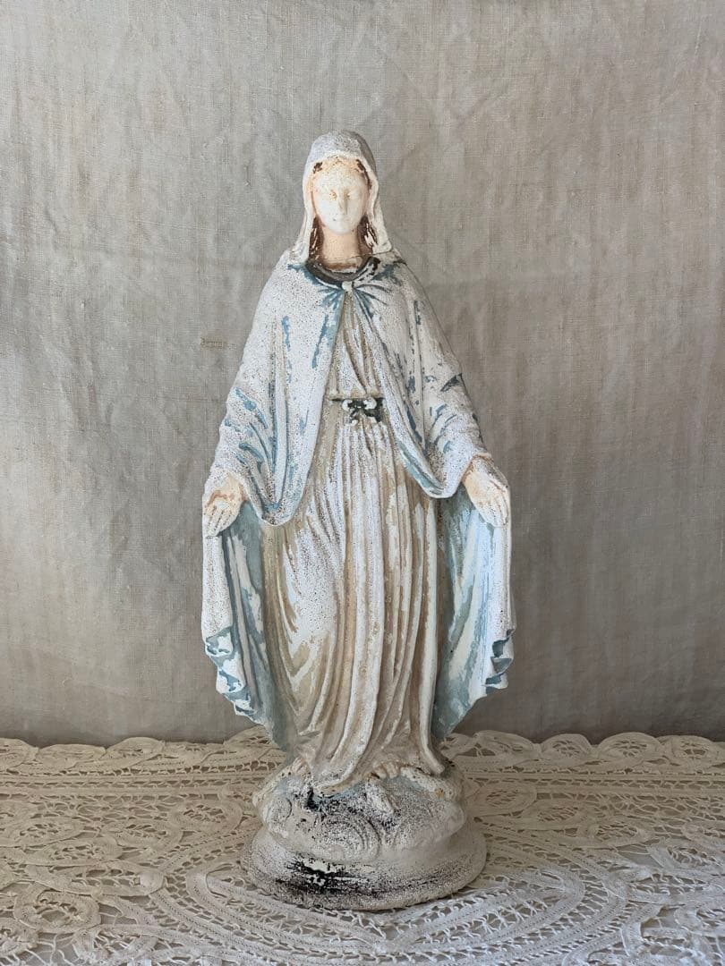 フランスアンティーク 聖母マリア 無限罪のマリア 石膏像