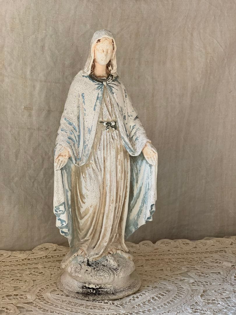 フランスアンティーク 聖母マリア 無限罪のマリア 石膏像