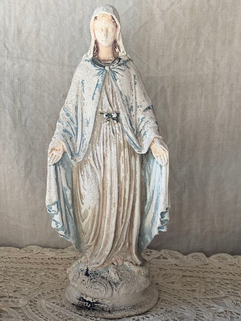 フランスアンティーク 聖母マリア 無限罪のマリア 石膏像