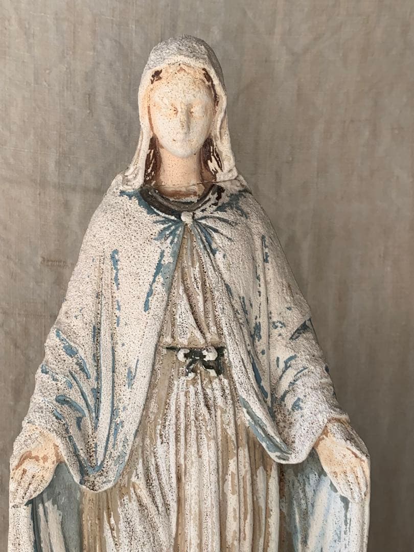 フランスアンティーク 聖母マリア 無限罪のマリア 石膏像