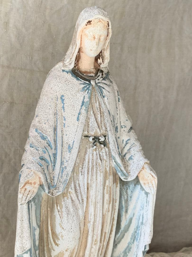 フランスアンティーク 聖母マリア 無限罪のマリア 石膏像