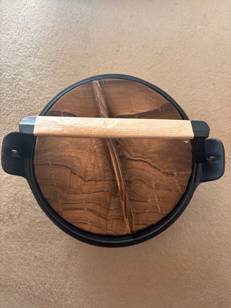 未使用南部鉄器　煮込鍋約20cm　昭和46年