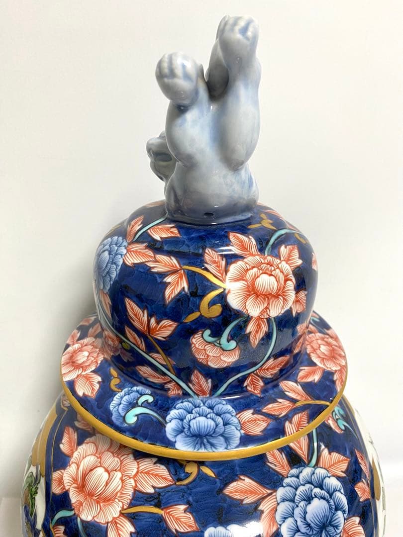 【貴重】朱明窯 藤井朱明作 有田焼 飾り壺 花器 花瓶 染付 骨董品