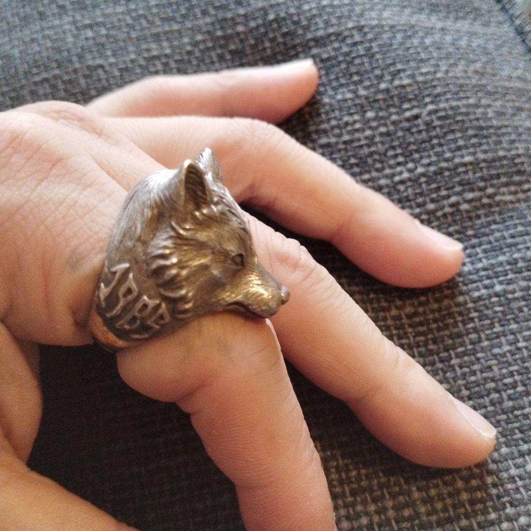 狼の頭部デザイン シルバー925素材 純銀 クロム ガボール好きに BWL