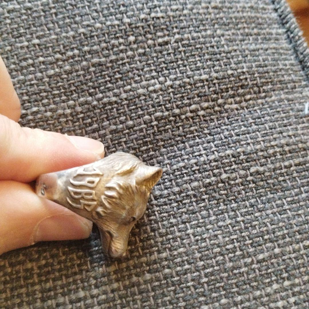 狼の頭部デザイン シルバー925素材 純銀 クロム ガボール好きに BWL