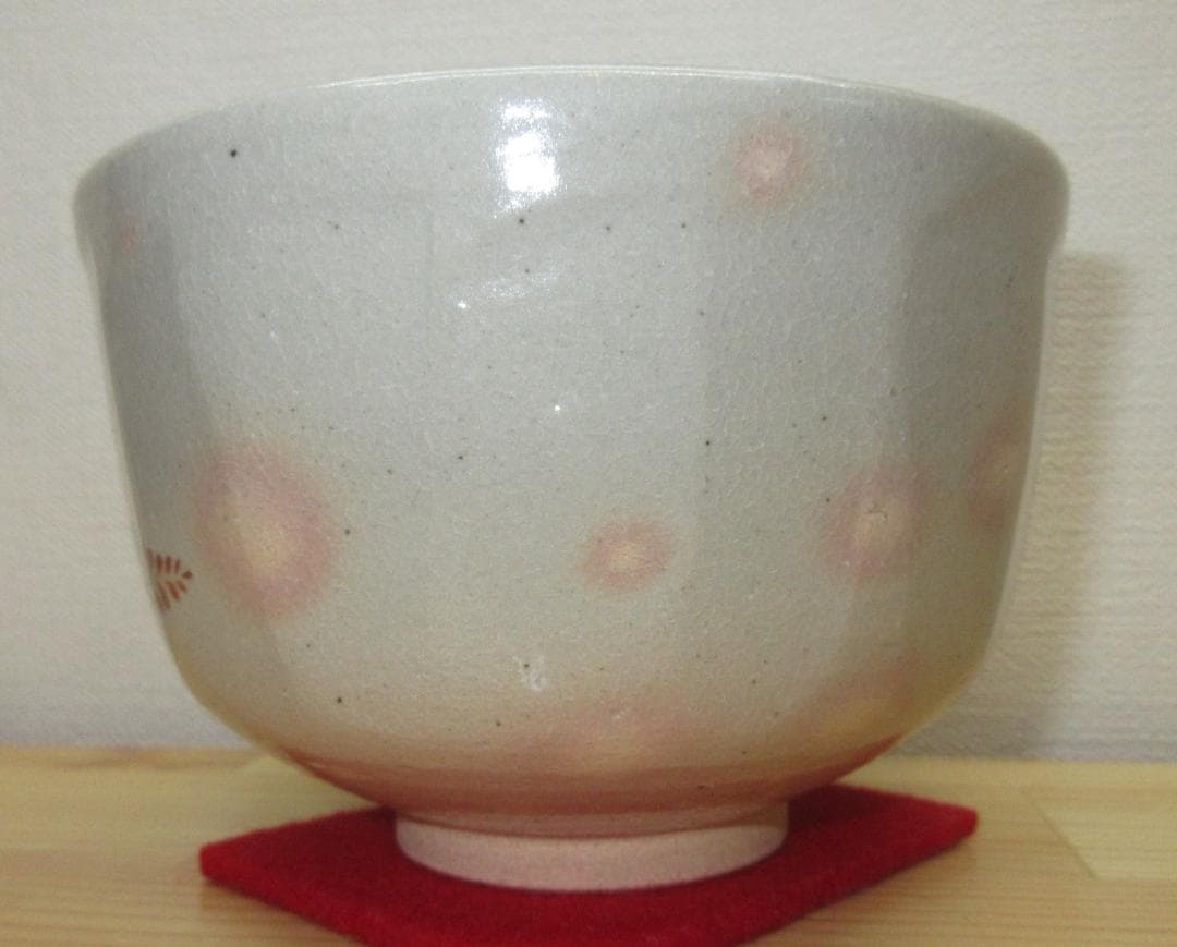 送料込【逢絢亭】茶道具 茶碗 京焼 乾山写 秋草の図 南口閑粋 共箱入り