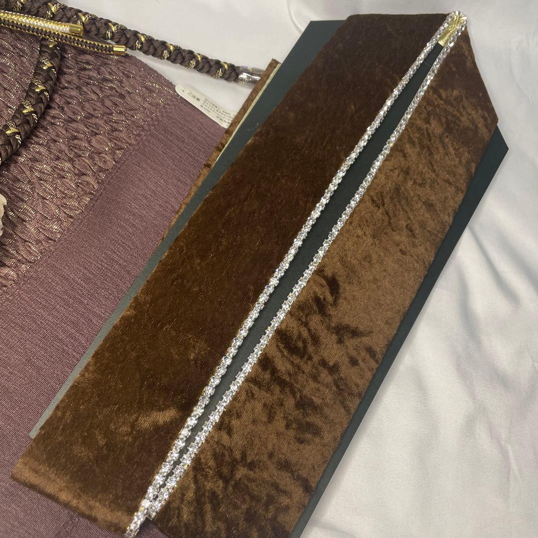 新品未使用　帯締め　帯揚げ　半衿　重ね襟　セット　振袖用　最新作　焦茶　くすみ