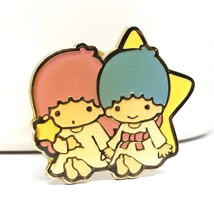 キキララ レトロ ピンバッジ 未使用 1999年 ピンズ リトルツインスターズ